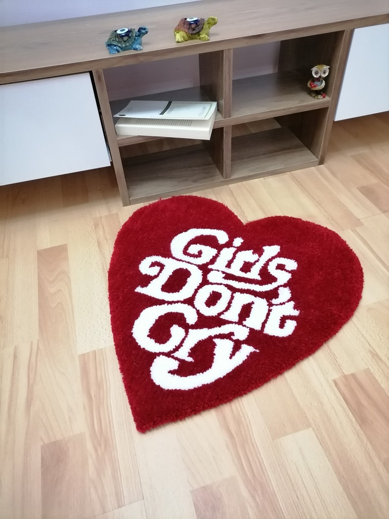 Self Love Rug Red Writing Woman Room Decor Tufted Handwoven Etsy