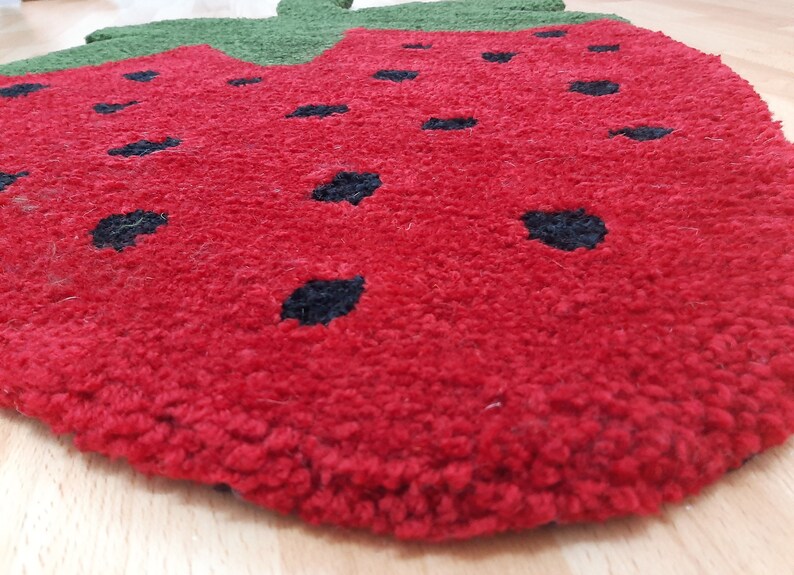 Strawberry Rug Kitchen Red Tufted Rug Bathroom Living Room Etsy