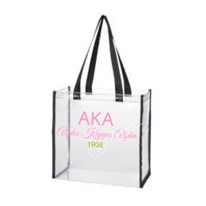 Pink and Green Clear Tote| Sorority Game Day Tote