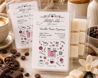 Coffee Wax Melts | Wax Melts for Warmer | Vanilla Bean Espresso Soy Wax Melts | Coffee Scented Clamshell Melts