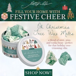 Christmas Tree Wax Melts Holiday Scented Gift Tin Handmade White Birch Fragrance Stocking Stuffer Winter Home Decor