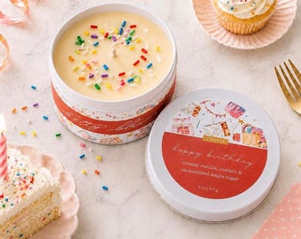 Birthday Cake Candle | Cute Candles | Dessert Candle | Happy Birthday Gift | Vanilla Cake Soy Candle