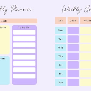 Weekly Planner, Daily Planner, Printable Planner, Instant Download Planner