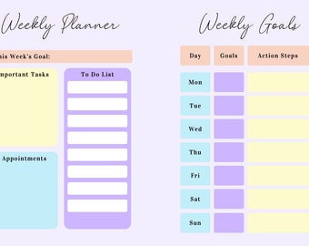 Weekly Planner, Daily Planner, Printable Planner, Instant Download Planner