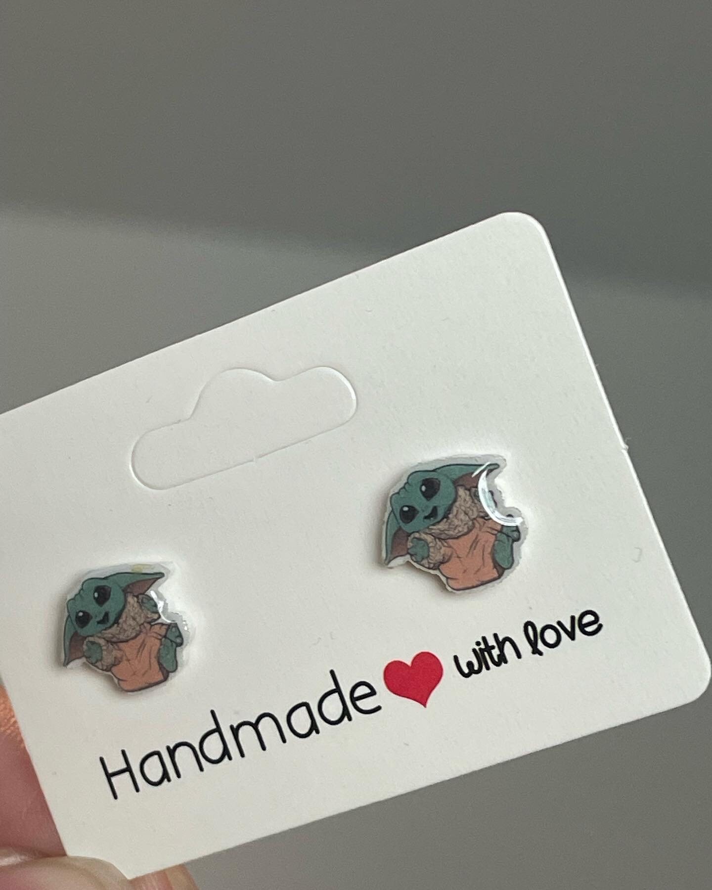 Grogu Stud Earrings Baby Yoda Star Wars Jewelry Etsy