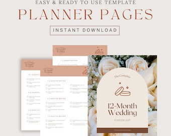 Complete 12 Month Wedding Checklist - Wedding Planning - Bride List - Groom List - Marriage - Wedding Planner