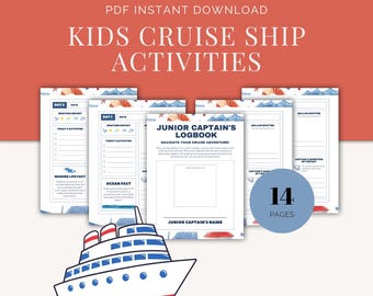 14 pages of Kids cruise ship activities PDF Download - Digital file - Travel essentials for kids