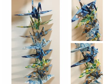 String of Origami Cranes (My Neighbor Totoro, Studio Ghibli, Japan. Mini & Large sizes), Home Decor, Birthday Gift, Gift Idea