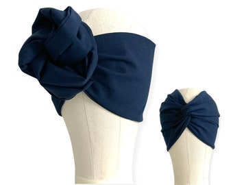 Set 4 Fasce Larghe Per Donna IGXX | Turbante Morbido In Poliestere – Nero, Grigio, Verde E Blu Navy