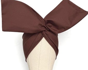 Extra Wide Adjustable Wire Headband, Brown Wired Head Wrap, Turban, Fall Fashion Hair Accessories for Women