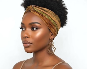 Extra Long Wire Wrapped Batik Headband, Batik Fabric Brown, Wired Headband, Fabric Head Wrap,  Headband, Boho Chic Accessories (CAYENNE)