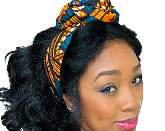 Extra Long Wide Adjustable Wire Wrap Ankara Headband, Wired Headband, African Fabric Head Wrap, Ankara Headband, Accessories, Turban