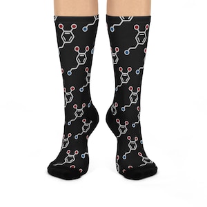 Dopamine Molecule Pattern | Scientist Gift | Mental Health | Classic Socks