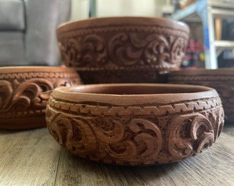 Gorgeous Hand-Carved Rosewood Bowl Set