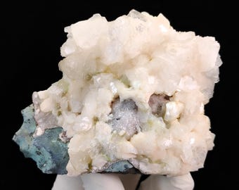 Natural White Heulandite Crystal On Chalcedony Minerals #S45