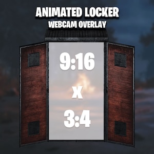May include: Animated webcam overlay featuring a locker door opening to show a digital clock displaying 9:16 and a score of 3:4.
