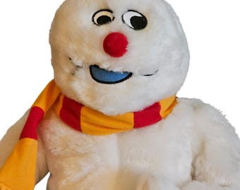 Vtg 00s Gemmy Frosty the Snowman Animowana Śpiewająca Figurka Świąteczna Niebieska Podstawa