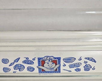 Vintage 1994 Anchor Hocking Pillsbury Doughboy Glass Baking Dish  2Qt Roaster
