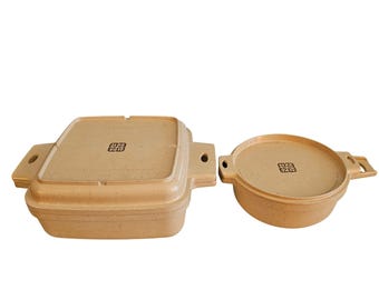 Vintage LittonWare Simmer-on Microwave Oven Cookware Set Tan Speckled 4 Piece