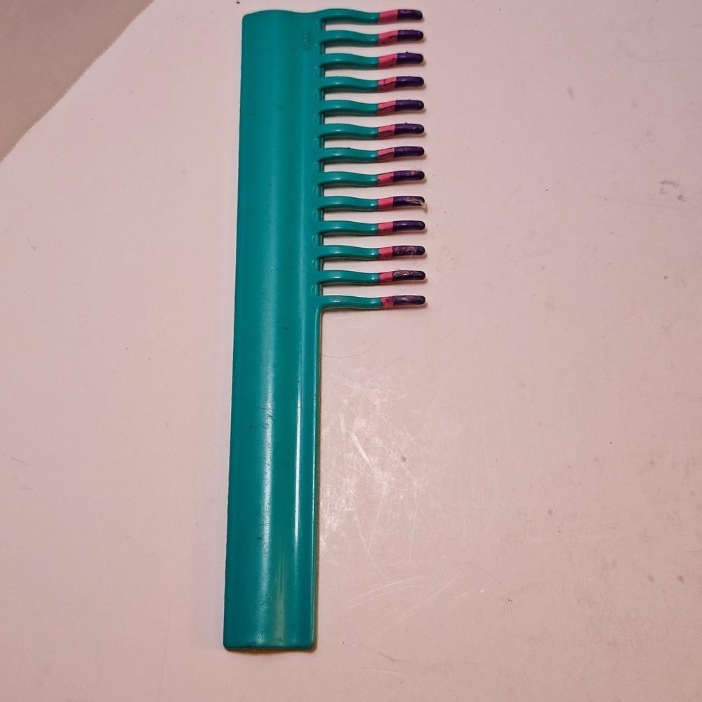 Vintage Goody Hair Pick Comb: Teal, Pink, Purple Tips, Wide Tooth, Made…