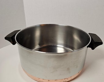Revere Ware 4 1/2 Qt Copper Clad Bottom Stainless Steel Stockpot 92d Made USA