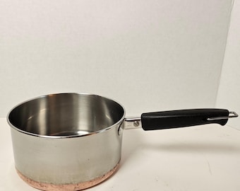 Pre 1968 Revere Ware 1801 Copper Bottom Stainless Steel Saucepan MCM USA Made