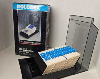 Nowy Rolodex VIP-24C Analogowy segregator na karty Czarny 500 sztuk Vintage Organizer na biurko A-Z