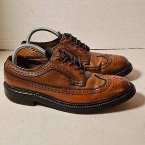 Florsheim Imperial Kenmoor 93602 Brown Pebble Grain Longwing Blucher Shoes 6 E