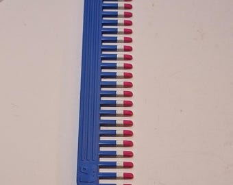 Vintage Mebco Wide Tooth Hair Comb Blue White Pink Retro 80s 90s Barbiecore