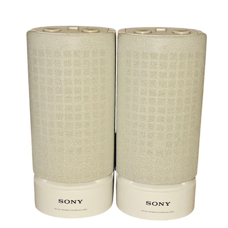 Sony SRS-88PC Active Speaker System Pair Folding Bass Reflex Made in Japan image 1