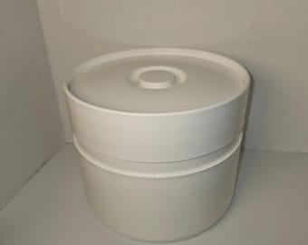 MCM 1970 Heller Sergio Asti White Melamine Ice Bucket Made in Italy Vintage Bar