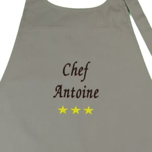 Gepersonaliseerde geborduurde schort met voornaam naar keuze - Sterrenchef