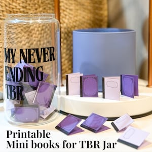 Modèle imprimable de mini-livres pour pot TBR, livres à lire, cadeaux de club de lecture, activité de lecture de liste TBR, défi de lecture, bricolage pour amoureux des livres