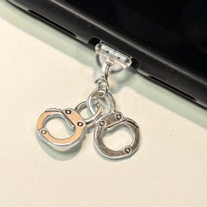 Dark Romance Kindle Charm Handcuff Phone Dust Plug Dark Aesthetic Ereader Accessories Edgy Charms Bookish Gothic Charms