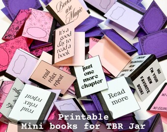 TBR Jar Printable Mini Books Template for Book Club Meeting Activity Digital Download