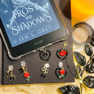 Dark Romance Kindle Charm Black Red Ereader Accessory Kobo Dust Plug Spicy Romance Reader Gift Book Club Host Goth Girl Reader Aesthetic