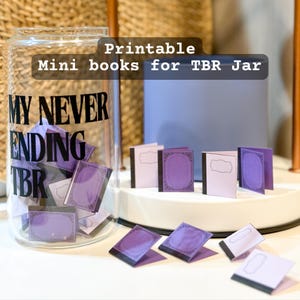 Printable mini books template for TBR jar, To be read books,  Book club gifts, TBR list Reading activity, Reading challenge, Book lover diy