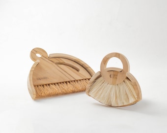 Holz Kehrschaufel und Bürste Set | Montessori Reinigung | Mini-Kehrblech | Holz Putzmittel | Kehrschaufel Set | Kleiner Besen Kehrschaufel | Krümel Bürste