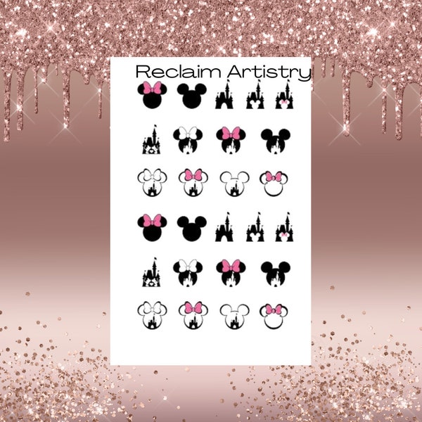 Minnie Mickey Castle Nail Decals