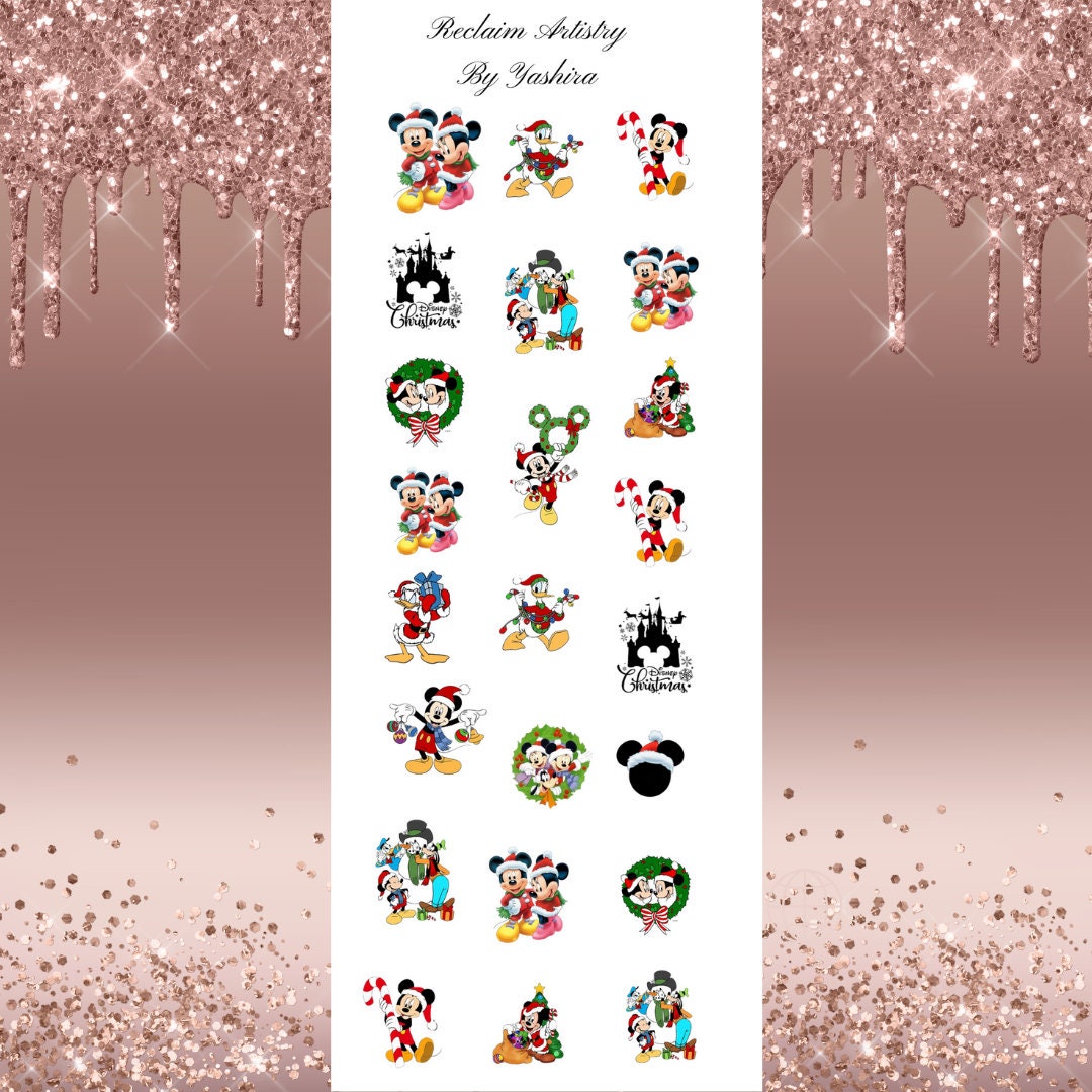 Disney Christmas Nail Art Nail Decals Nail Supply Etsy