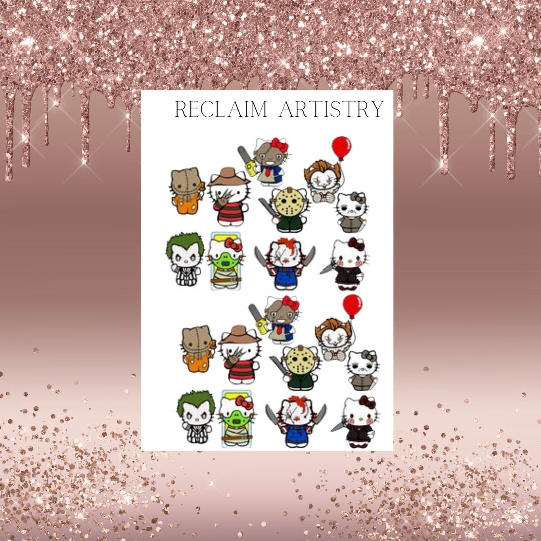 Hello Kitty Halloween Nail Decals Etsy