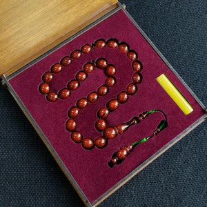 12 mm Cherry Amber Bakelite Rosary • Turkish Rosary Master Mehmet Baskut • Faturan Tasbih • Muslim Gifts • 33 Beads Tasbih • Heirloom Rosary