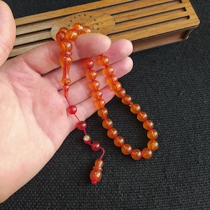 Craftmanship Islamic Rosary, Named Tasbih, Muslim Amber Tasbih, Gift For Muslim, Faturan Bakelite, Kehribar Tesbih, 33 Beads Misbaha