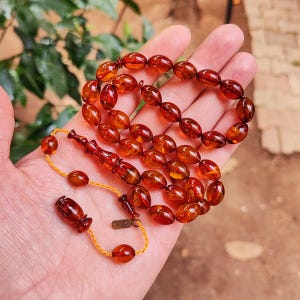 Ahmed Emin Signed Handmade Faturan Rosary - Turkish Bakelite Tasbih