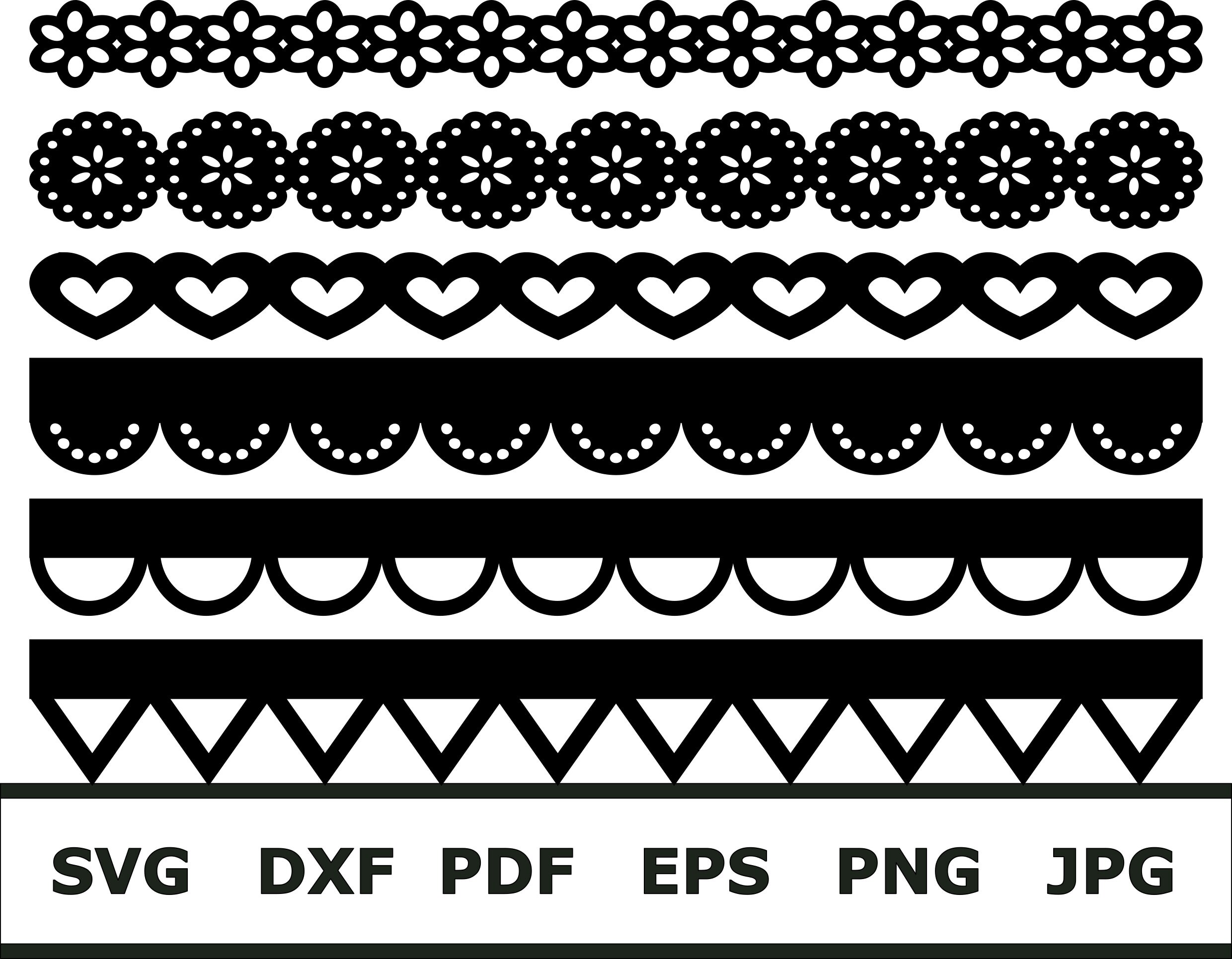 Lace Border SVG, PDF Border Edges (Instant Download) Etsy