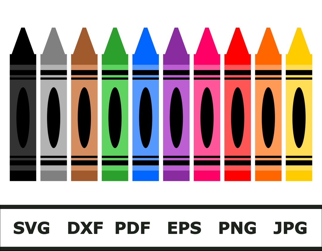 Crayons SVG Cricut and Silhouette Compatible Etsy