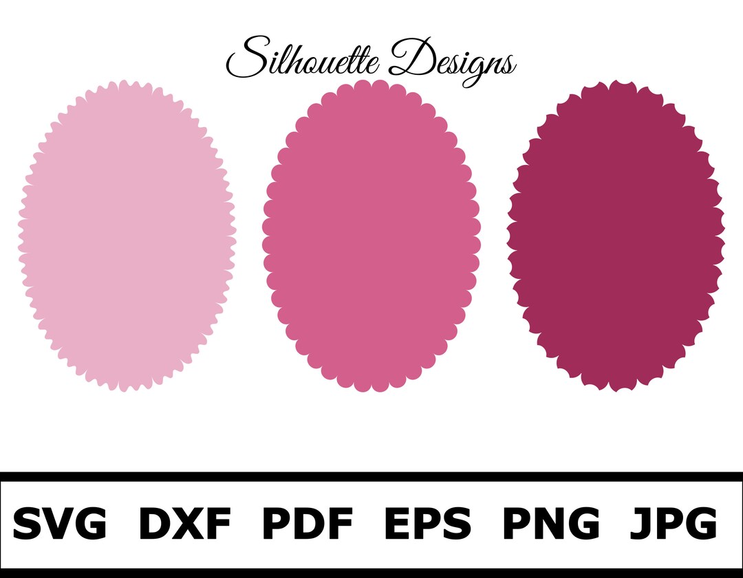 Ovals With Fancy Edges Svgs Cricut and Silhouette Compatible Etsy