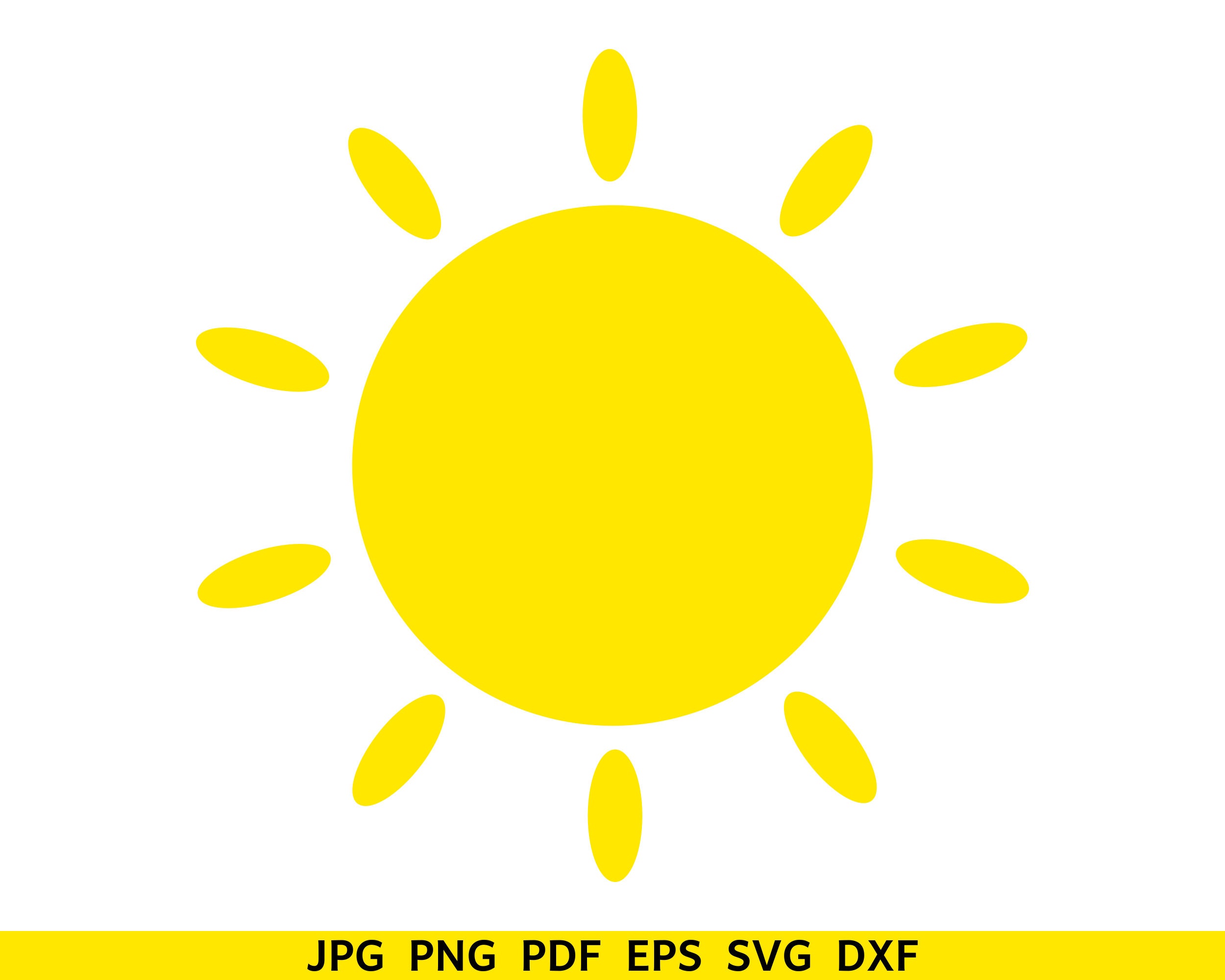 Sun SVG Cricut and Silhouette Cut File Sunshine Clipart - Etsy