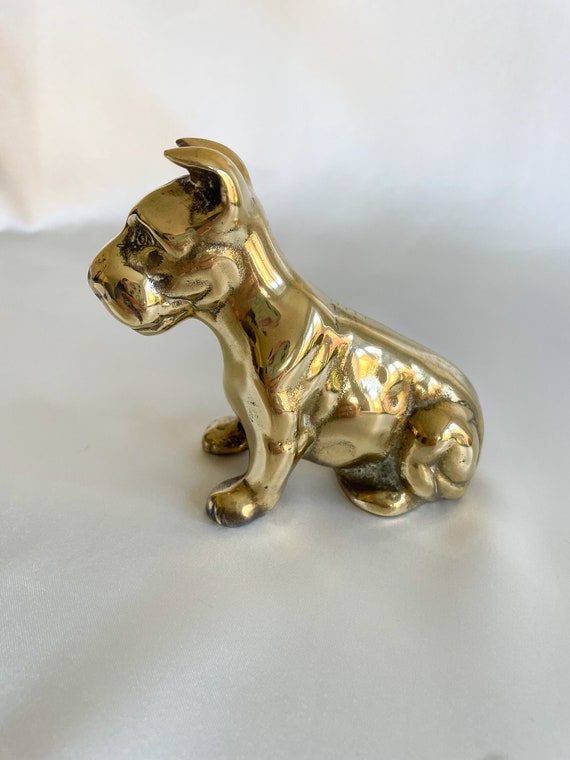 Vintage Brass Dog Statue C1960 Vintage Dog Statue Dog Etsy