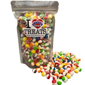 Freeze Dried Mixed Candy Bits 8 oz  (Original, Sour, Wild Berry) Crispy Crunchy Delicious Candy